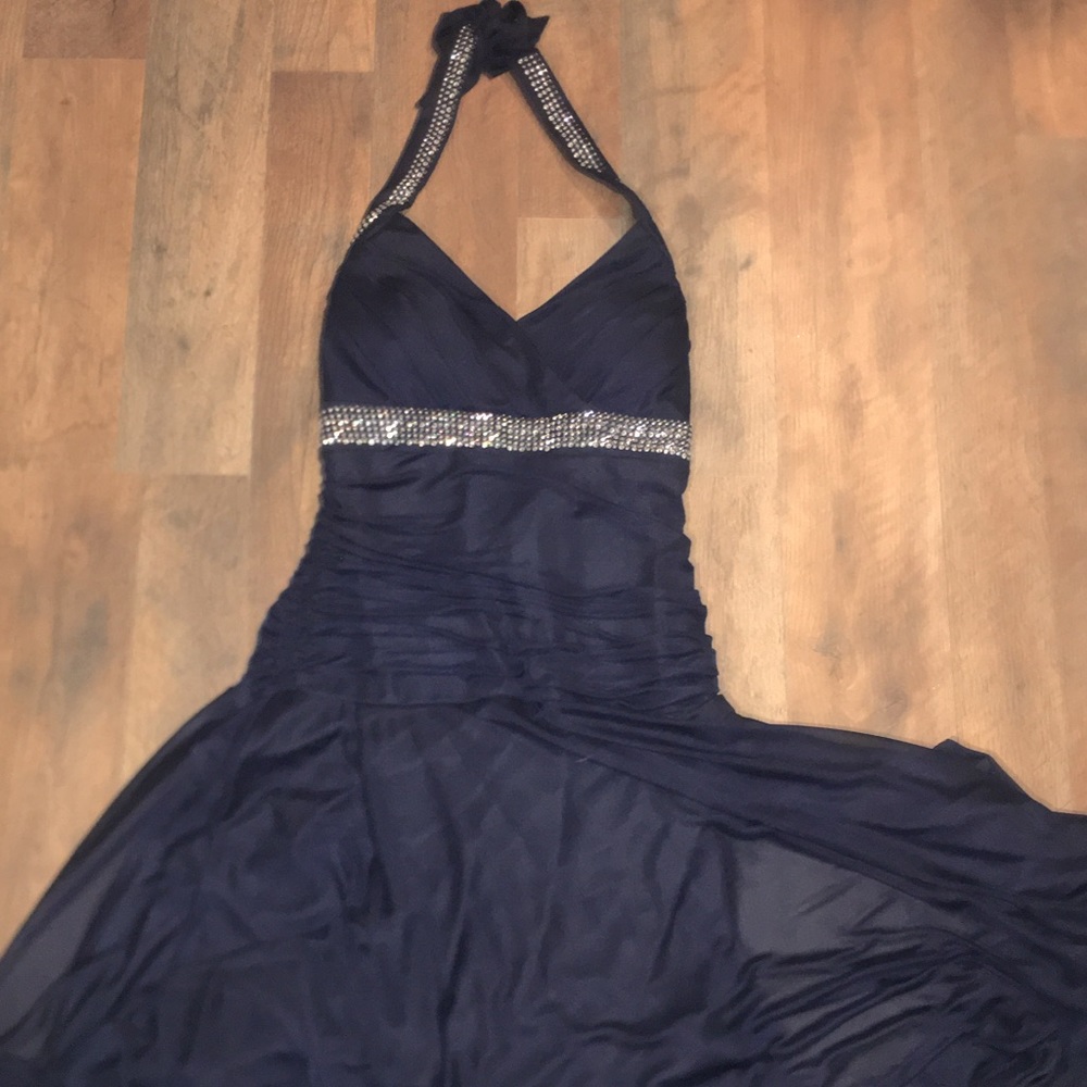 Studded jeweled prom dress